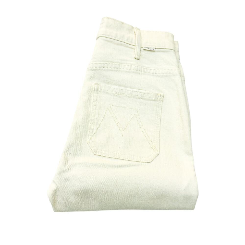 Mother Superior The Hustler Patch Pocket Flood Natural Cream Denim Jeans Size 25